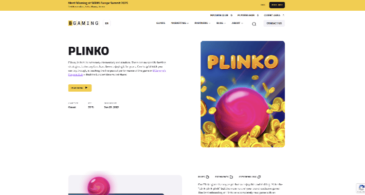 BGaming Plinko – klasikinis Plinko su moderniu RTP