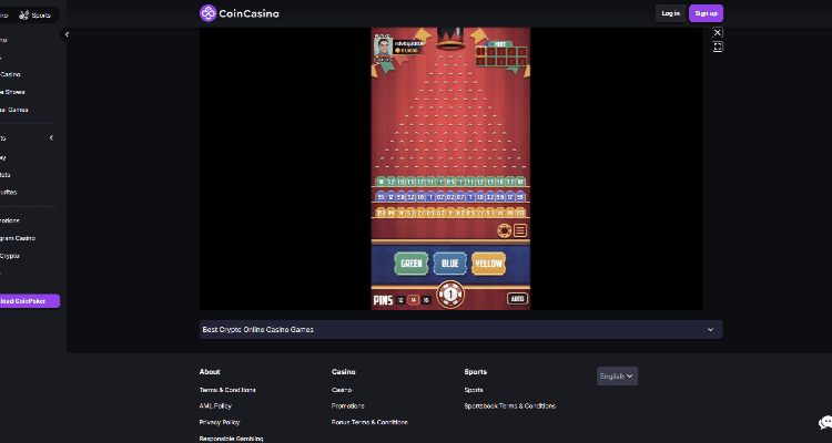2. CoinCasino - įvairios Plinko versijos ir didžiulė kriptovaliutų įvairovė