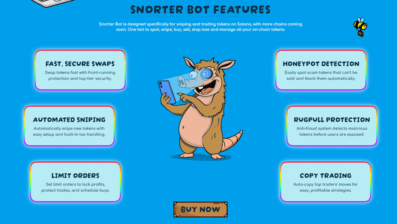 Vorverkaufsfunktionen für Snorter-Token.