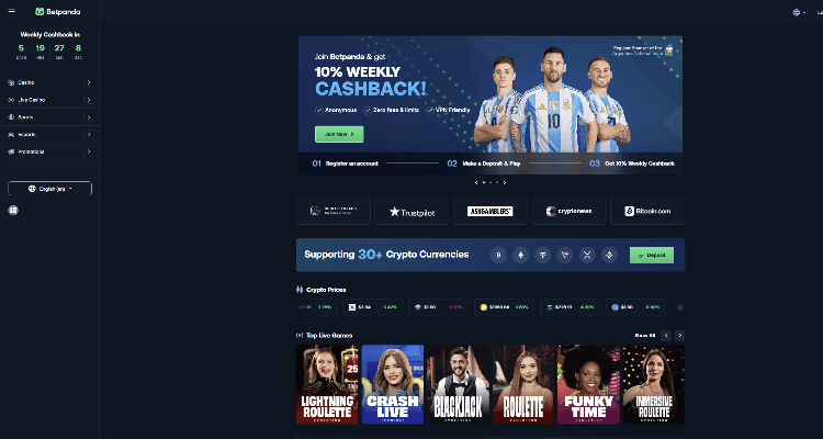 1.Betpanda - modernus ir patikimas Telegram kriptovaliutų kazino