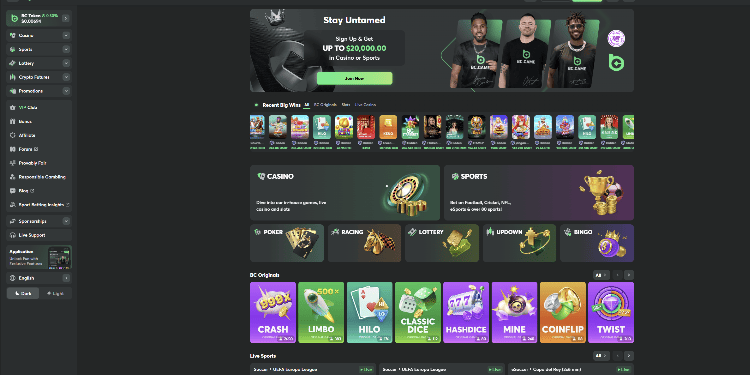 4. BC.Game - vienas didžiausių Telegram kriptovaliutų kazino ir sporto lažybų centras