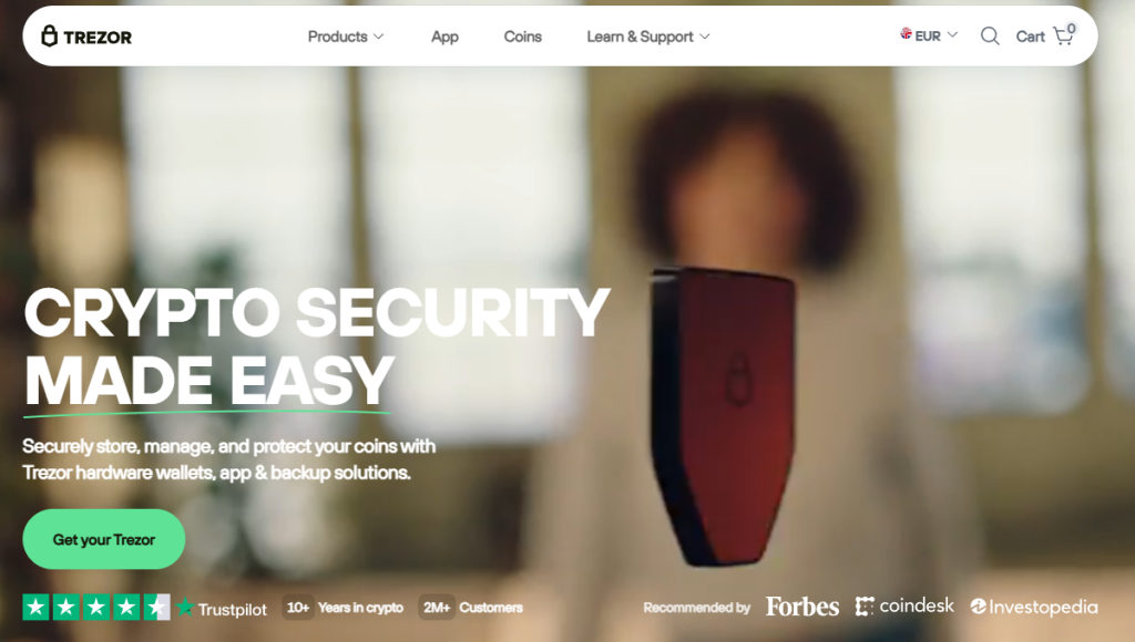 7. Trezor Wallet – Pionir Među Hardverskim Bitcoin Novčanicima