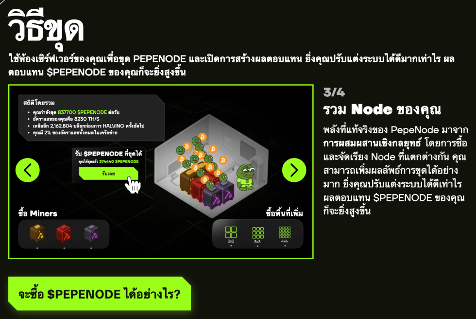 Pepenode วิธี "ขุดเหรียญ"