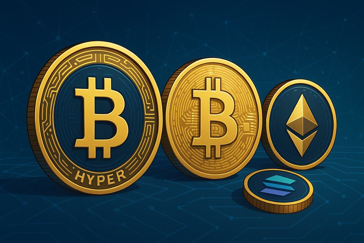 2025年の主要仮想通貨 投資：Bitcoin Hyper、Bitcoin、Ethereum、Solana