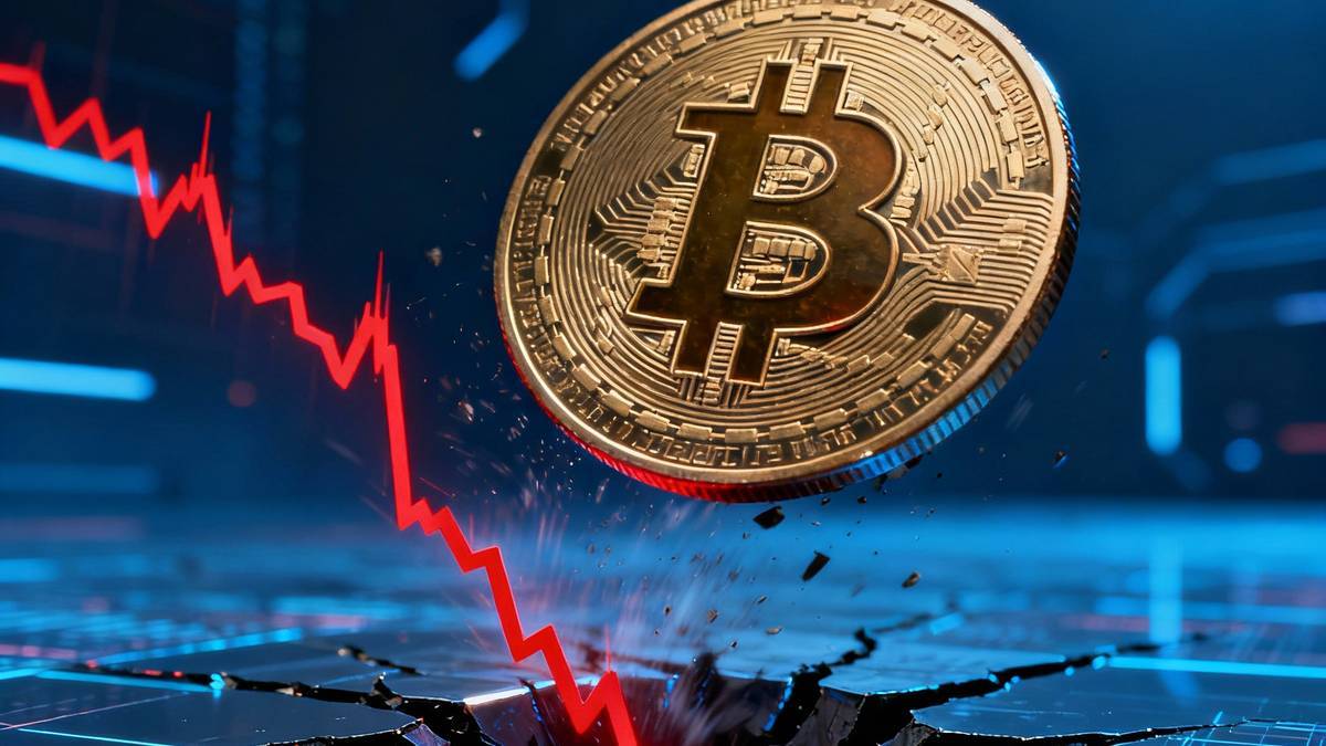 กราฟราคา Bitcoin แสดงแท่งเทียนสีแดงขนาดใหญ่ร่วงทะลุเส้นแนวรับ SMA 50 สัปดาห์ ส่งสัญญาณตลาดหมี