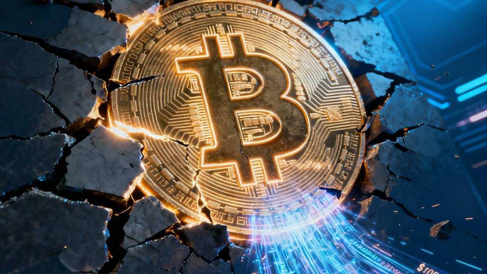 ภาพราคา Bitcoin ร่วงลงอย่างหนัก พร้อมข้อมูลการล้างพอร์ตมูลค่า 1.3 พันล้านดอลลาร์