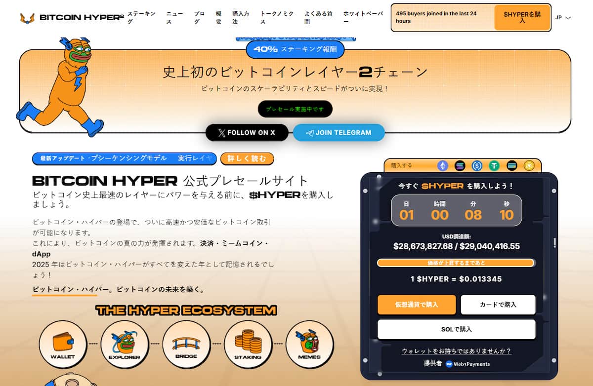 ドージコイン急騰で高成長ミームコインへ資金が移動:Bitcoin Hyperが台頭
