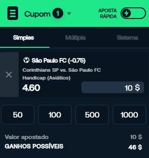 Handicap asiático no Betpanda