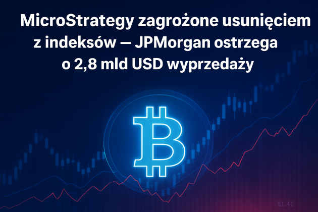 MicroStrategy: czy akcje wypadną z indeksów? JPMorgan ostrzega przed wyprzedażą