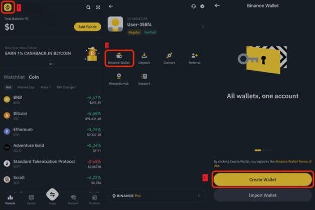 Create a Binance crypto wallet
