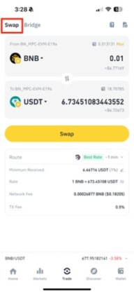 Cross-chain swaps on Binance