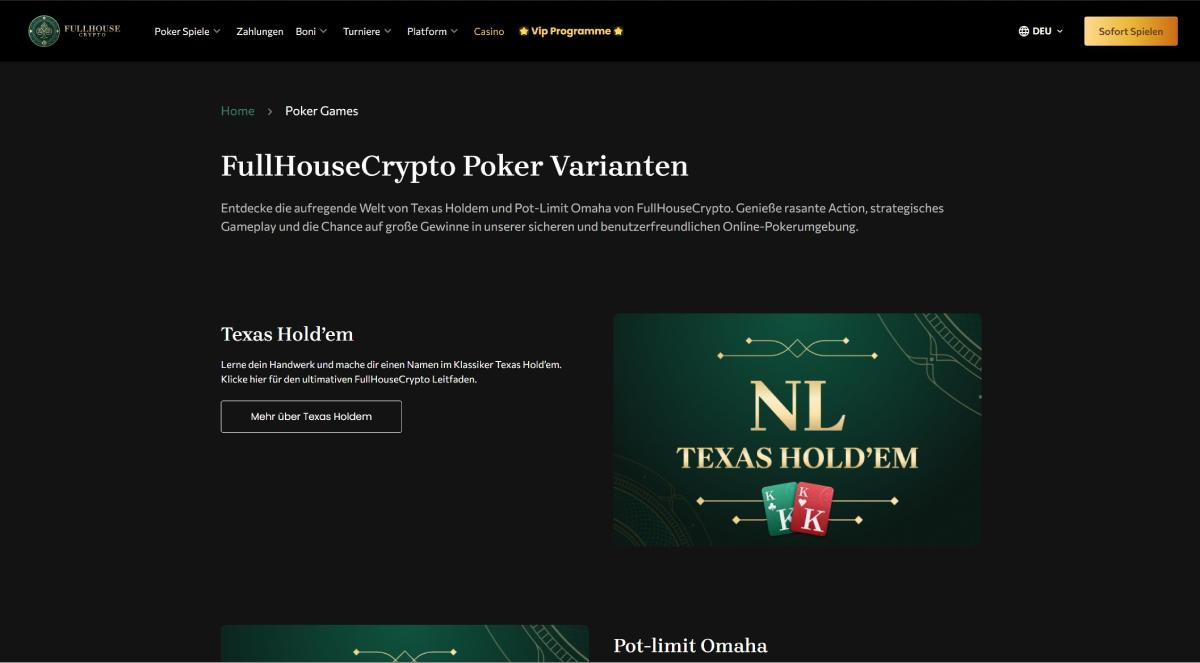 Full House Crypto Poker Home