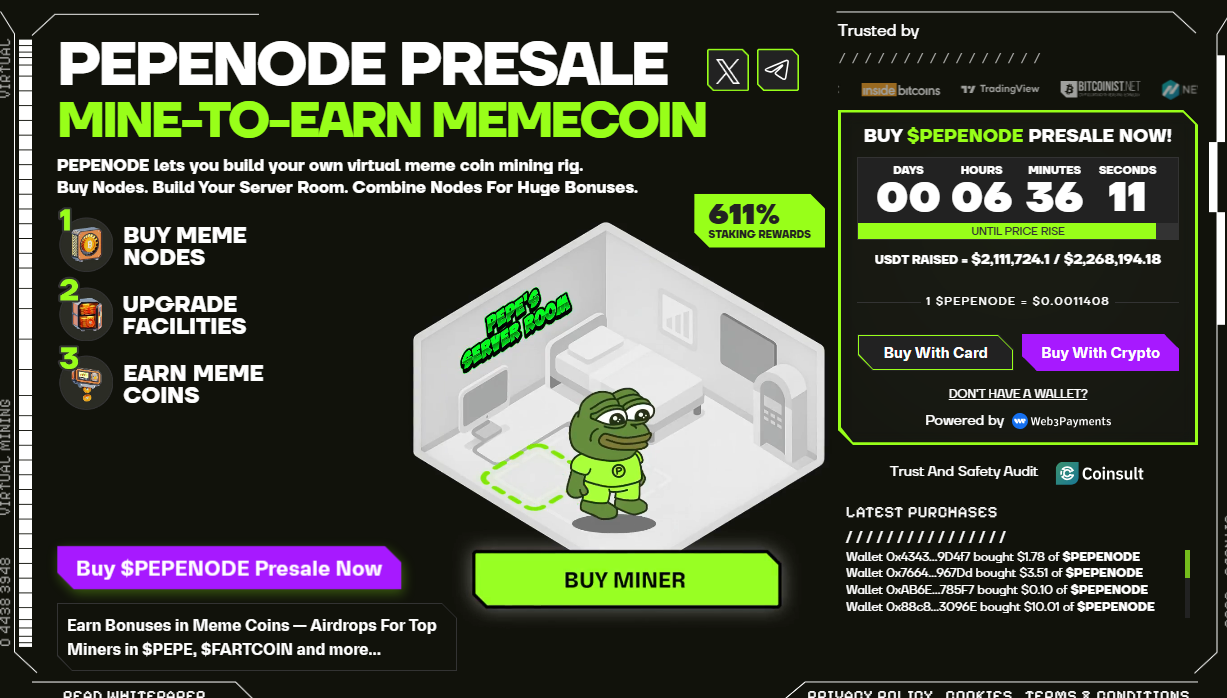 Wie die Mine-to-Earn-Mechanik von PEPENODE funktioniert.