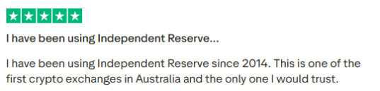 Independent Reserve Trustpilot Review 1