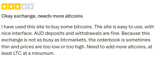 Independent Reserve Trustpilot Review 4