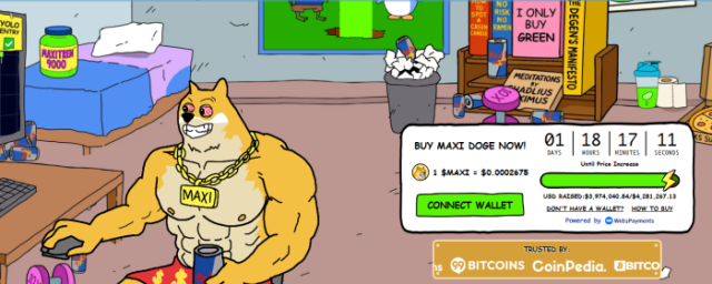 Maxi Doge’s presale performance.