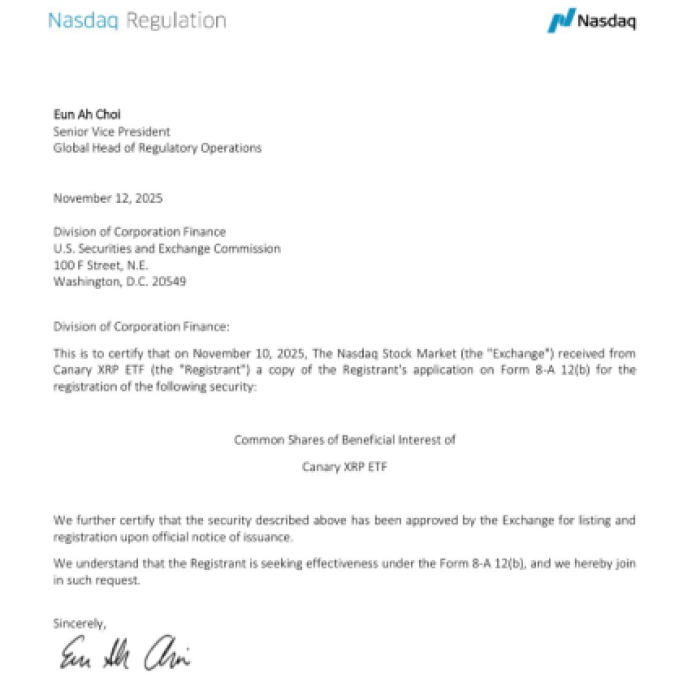 Nasdaq XRP ETF Announcement