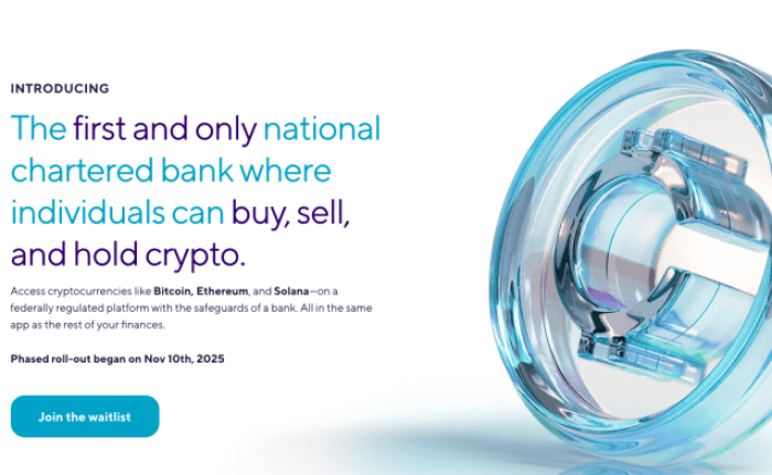 SoFi Bank's crypto landing page.