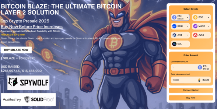 Bitcoin Blaze presale website.