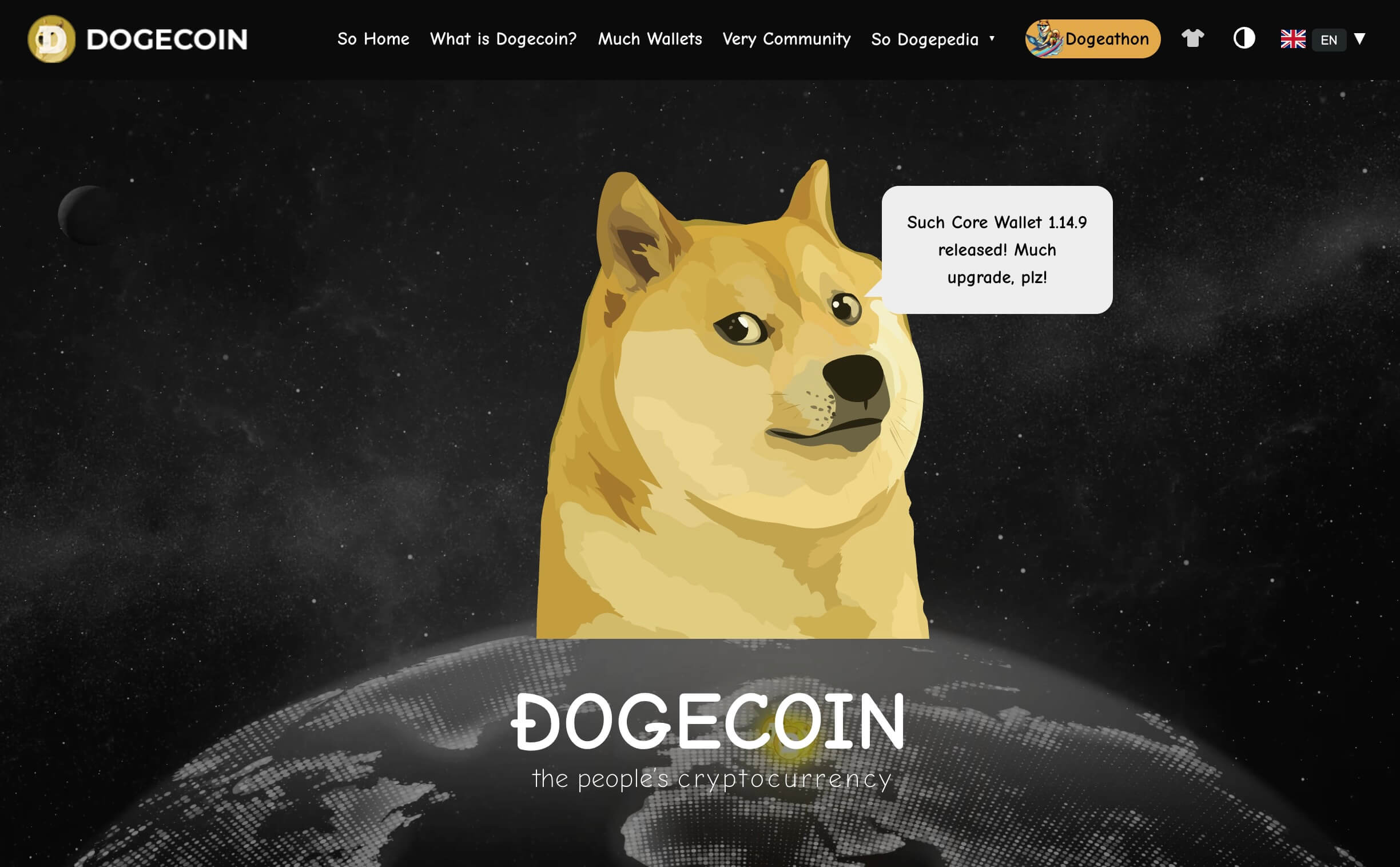 Dogecoin's official website.