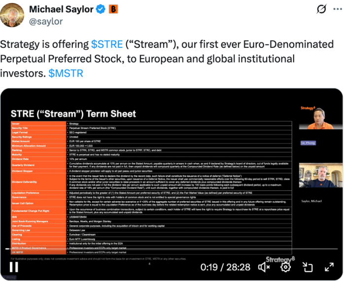 Strategy announces plans for a perpetual preferred stock