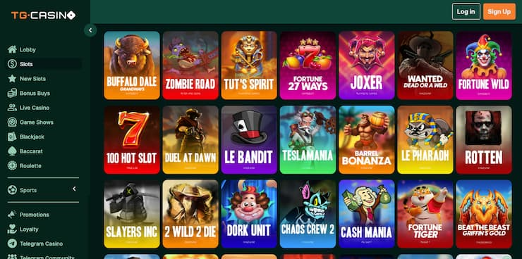 TG Casino UK homepage featuring top crypto slot games like Le Bandit and Duel at Dawn — a leading PayPal casino UK alternative offering instant crypto play and a 200% bonus up to 10 ETH.