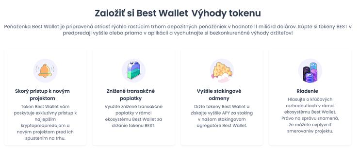 Výhody tokenu Best Wallet