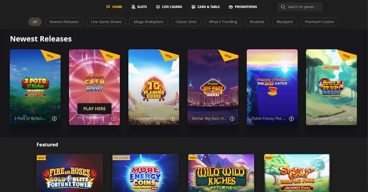 Betfair Casino games page highlighting popular titles and PayPal deposit options for casinos not on GamStop.