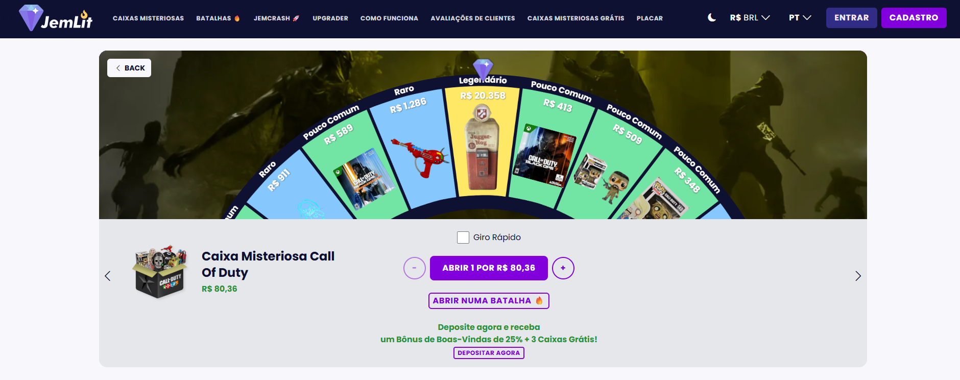 caixa misteriosa call of duty