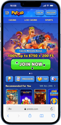 pistolo casino mobile screenshot