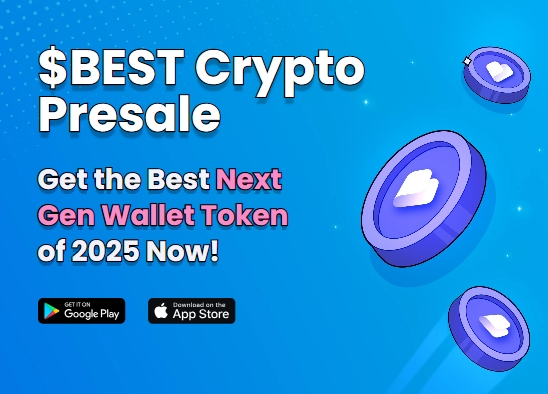 Best Wallet presale interface showing current price, progress, and investment options.