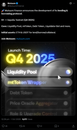 Mutuum Finance V1 Sepolia Testnet launch.