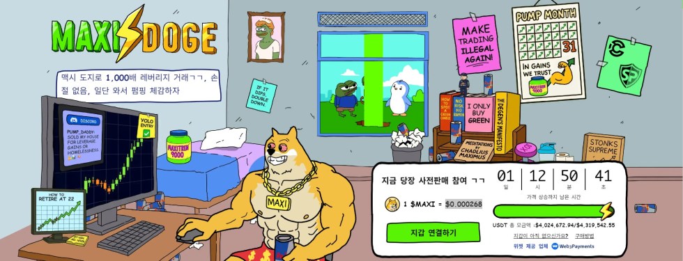 맥시도지 사전판매 위젯