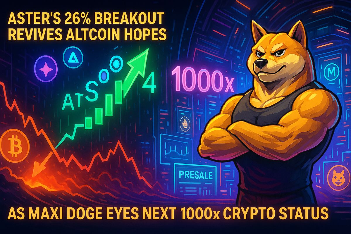 Aster Rallies in Market Dump, Targets  – Why Maxi Doge Could Be the Next 1000x Crypto