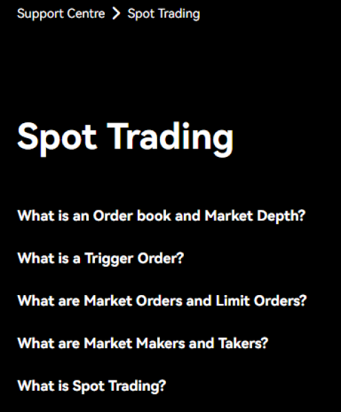 Support center -- all spot trading articles.