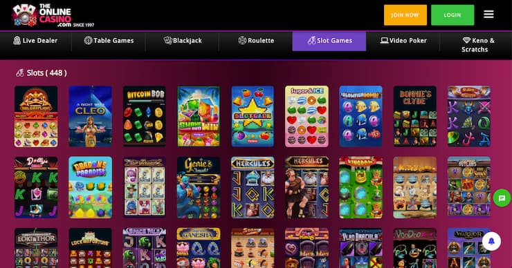 A snapshot of The Online Casino’s slot section showing hundreds of games, a favorite among fans of legal online casinos in Alabama.