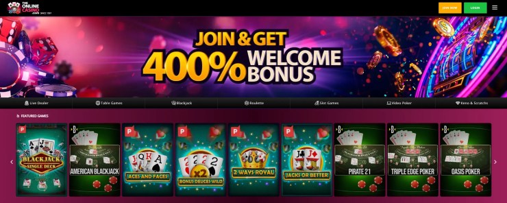 TheOnlineCasino payments hub and 400% bonus — secure online gambling Washington D.C.