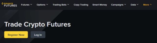 Binance Futures Page.