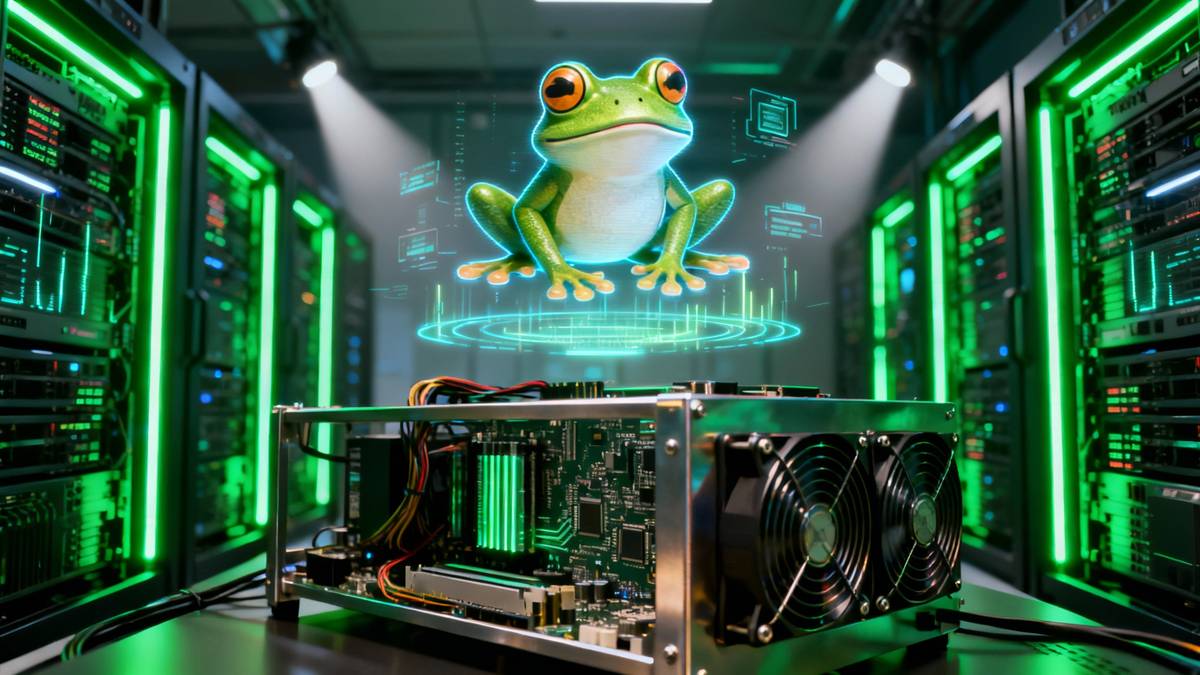 ภาพจำลองระบบขุดเหรียญ PepeNode ในรูปแบบ Play to Earn 3.0