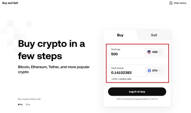 Add funds to your OKX account.