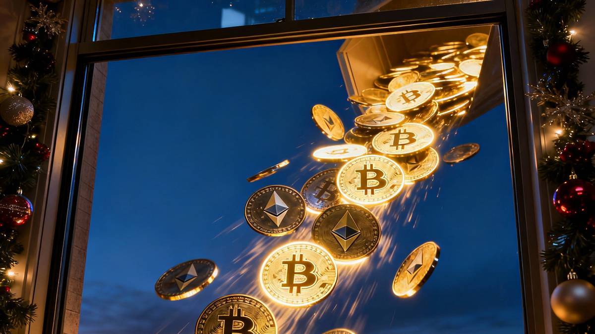 ภาพ Bitcoin และ Ethereum ETF ที่มีเงินทุนไหลออกในช่วงคริสต์มาส