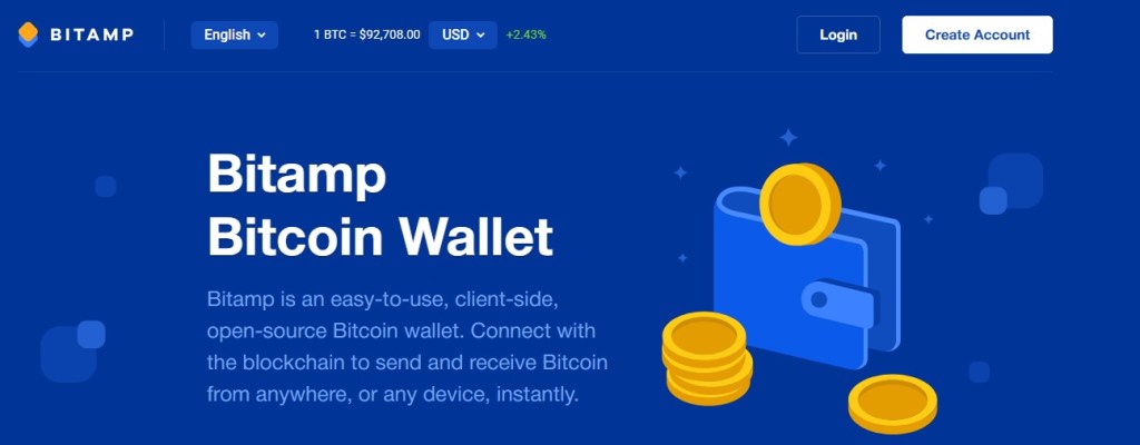 Bitamp Wallet - Open Source Bitcoin Wallet with Instant Access