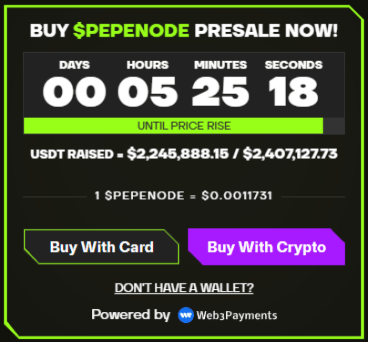$PEPENODE’s presale numbers.