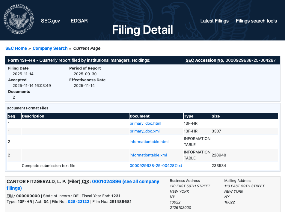 Cantor Fitzgeralds $SOL ETF-Einreichung.