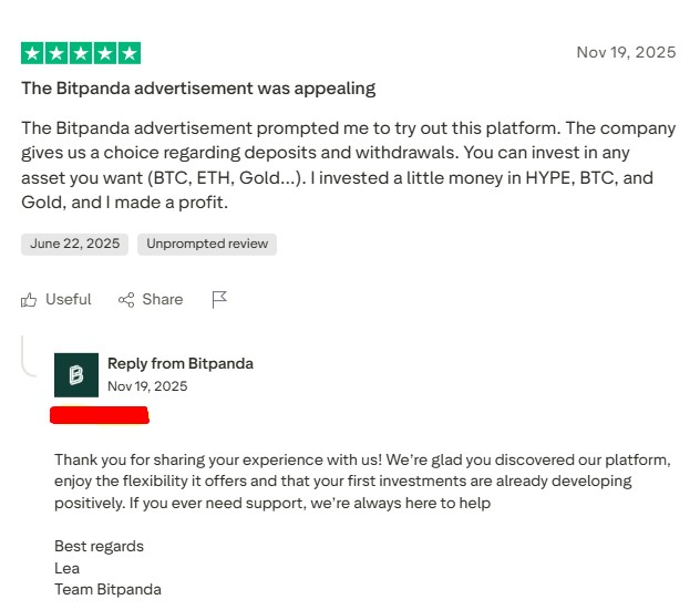 bitpanda user review