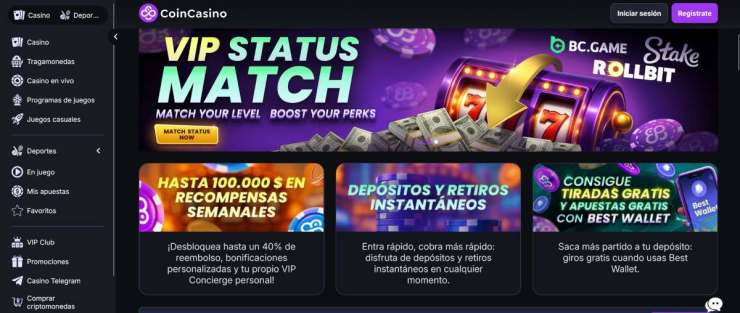 CoinCasino está entre los mejores casinos online del mercado