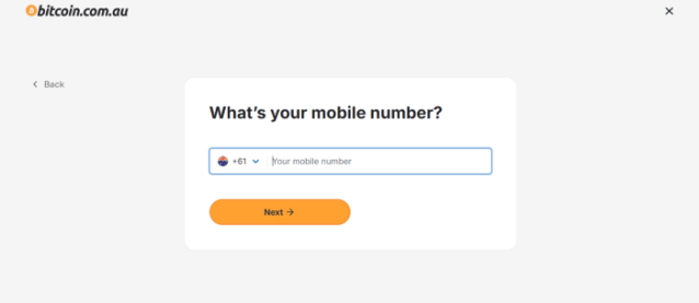 Enter your mobile number.