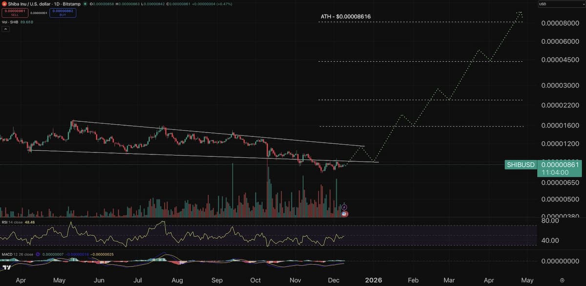 シバコイン 今後：市場は失望ムードだがチャート形状は大幅反発の可能性を示唆