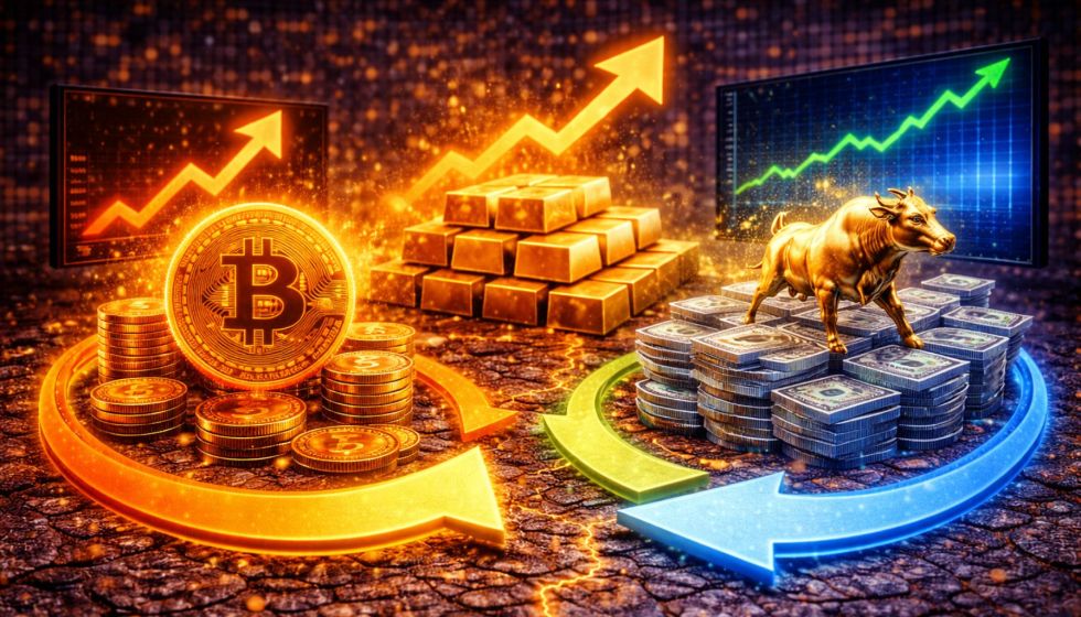 Capital Rotation Intensifies As Bitcoin Lags Gold and US Equities