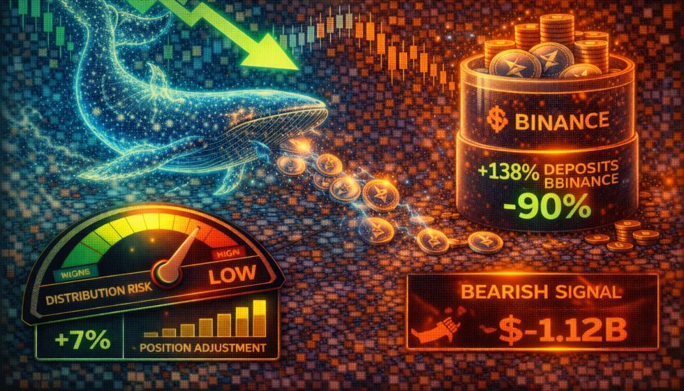 XRP Whale Deposits To Binance Ease: Data Points To Lower Distribution Risk